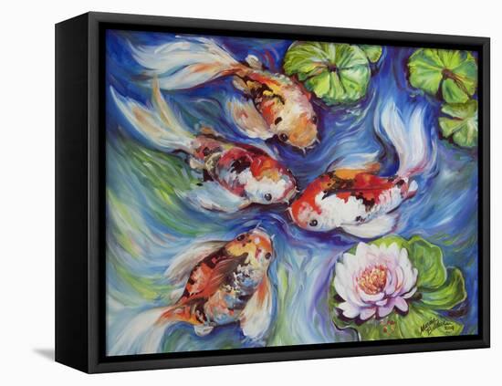 Happiness Koi Dance-Marcia Baldwin-Framed Stretched Canvas