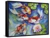 Happiness Koi Dance-Marcia Baldwin-Framed Stretched Canvas