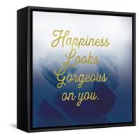Happiness Looks Good Navy-Lula Bijoux-Framed Stretched Canvas