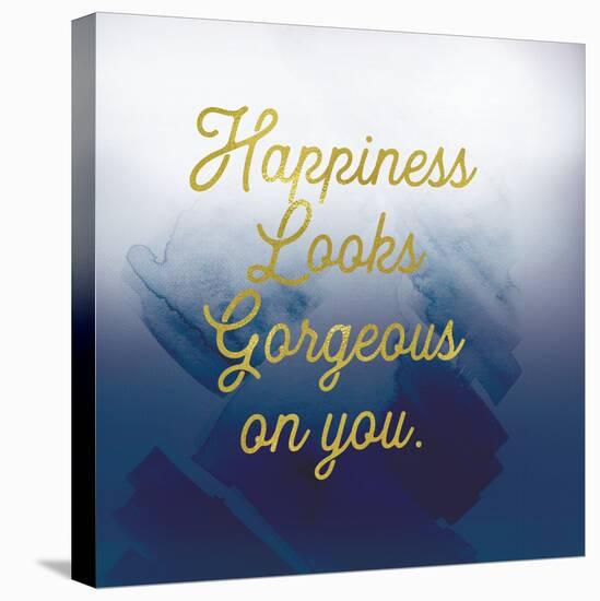 Happiness Looks Good Navy-Lula Bijoux-Stretched Canvas