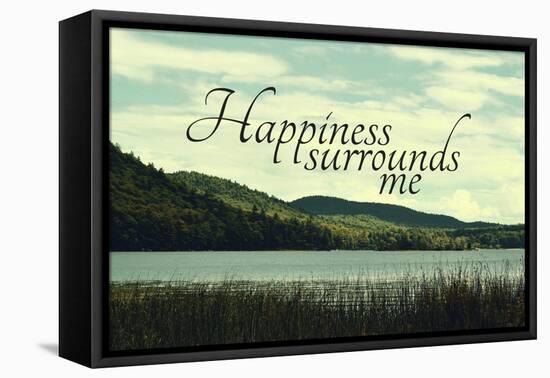 Happiness-Vintage Skies-Framed Stretched Canvas