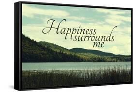 Happiness-Vintage Skies-Framed Stretched Canvas
