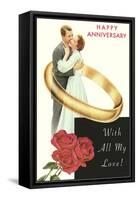 Happy Anniversary, Couple in Wedding Band-null-Framed Stretched Canvas