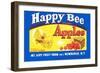 Happy Bee Brand Apples-null-Framed Art Print