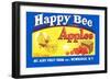 Happy Bee Brand Apples-null-Framed Art Print