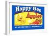 Happy Bee Brand Apples-null-Framed Art Print