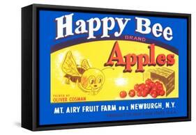 Happy Bee Brand Apples-null-Framed Stretched Canvas