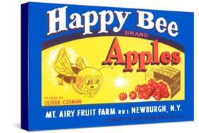 Happy Bee Brand Apples-null-Stretched Canvas