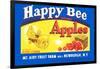 Happy Bee Brand Apples-null-Framed Art Print