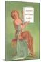 Happy Birthday Baby, Pin-Up Holding Book-null-Mounted Art Print