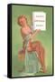 Happy Birthday Baby, Pin-Up Holding Book-null-Framed Stretched Canvas