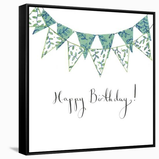 Happy Birthday Bunting-Elizabeth Rider-Framed Stretched Canvas