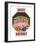 Happy Birthday, Cake Motif-null-Framed Art Print