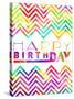 Happy Birthday Chevron-Jace Grey-Stretched Canvas