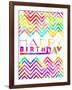 Happy Birthday Chevron-Jace Grey-Framed Art Print