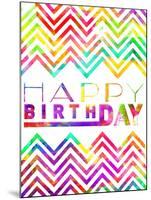 Happy Birthday Chevron-Jace Grey-Mounted Art Print