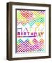 Happy Birthday Chevron-Jace Grey-Framed Art Print