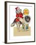 Happy Birthday, Clown on St. Bernard-null-Framed Art Print