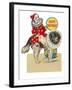 Happy Birthday, Clown on St. Bernard-null-Framed Art Print