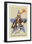 Happy Birthday, Cowgirl on Bronco-null-Framed Art Print