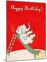 Happy Birthday, Elephant on Slide-null-Mounted Art Print