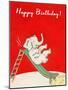 Happy Birthday, Elephant on Slide-null-Mounted Art Print