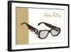 Happy Birthday Eyeglasses-null-Framed Art Print