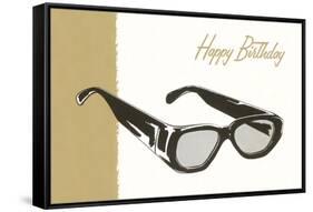 Happy Birthday Eyeglasses-null-Framed Stretched Canvas