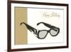 Happy Birthday Eyeglasses-null-Framed Art Print