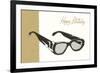 Happy Birthday Eyeglasses-null-Framed Art Print