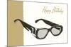 Happy Birthday Eyeglasses-null-Mounted Art Print