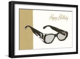 Happy Birthday Eyeglasses-null-Framed Art Print