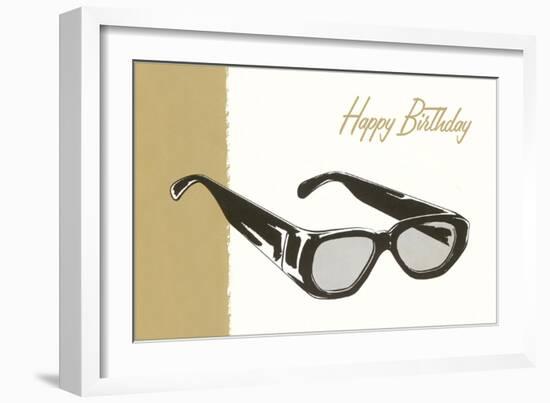 Happy Birthday Eyeglasses-null-Framed Art Print