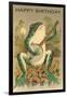 Happy Birthday, Frog with Banjo-null-Framed Premium Giclee Print