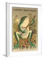 Happy Birthday, Frog with Banjo-null-Framed Art Print