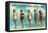 Happy Birthday from all the Girls, Bathing Beauties-null-Framed Stretched Canvas