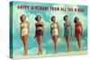 Happy Birthday from all the Girls, Bathing Beauties-null-Stretched Canvas