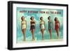 Happy Birthday from all the Girls, Bathing Beauties-null-Framed Art Print