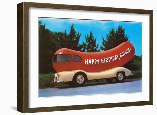 Happy Birthday Hotdog, Wienermobile-null-Framed Art Print