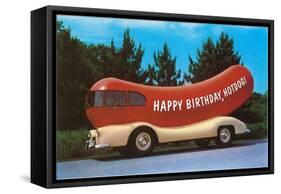 Happy Birthday Hotdog, Wienermobile-null-Framed Stretched Canvas