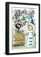 Happy Birthday, Large Baby, Large Baby, French Postcard, C1900-null-Framed Premium Giclee Print