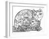 Happy Birthday: LINE ART-Oxana Zaika-Framed Giclee Print