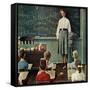 "Happy Birthday, Miss Jones", March 17,1956-Norman Rockwell-Framed Stretched Canvas