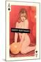 Happy Birthday, Naked Woman with Balloon on Playing Card-null-Mounted Art Print