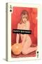 Happy Birthday, Naked Woman with Balloon on Playing Card-null-Stretched Canvas