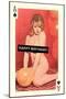 Happy Birthday, Naked Woman with Balloon on Playing Card-null-Mounted Art Print