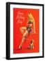 Happy Birthday, Pinup with Schnauzer-null-Framed Art Print