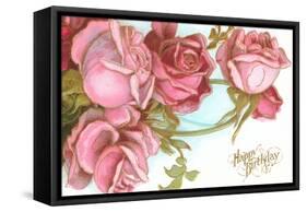 Happy Birthday, Roses-null-Framed Stretched Canvas