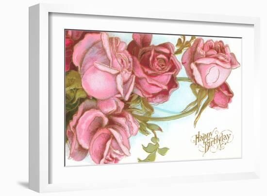 Happy Birthday, Roses-null-Framed Art Print