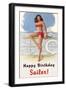 Happy Birthday Sailor-null-Framed Art Print